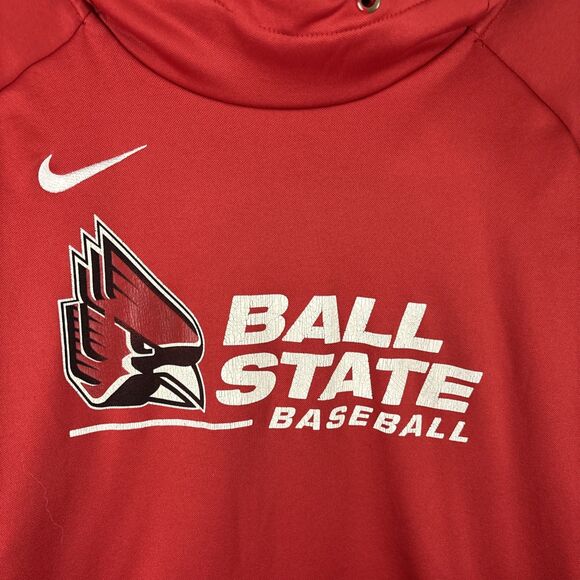 Ball State Cardinals Baseball Nike Hoodie Red Pullover Sweatshirt Mens Size XL - Picture 2 of 6